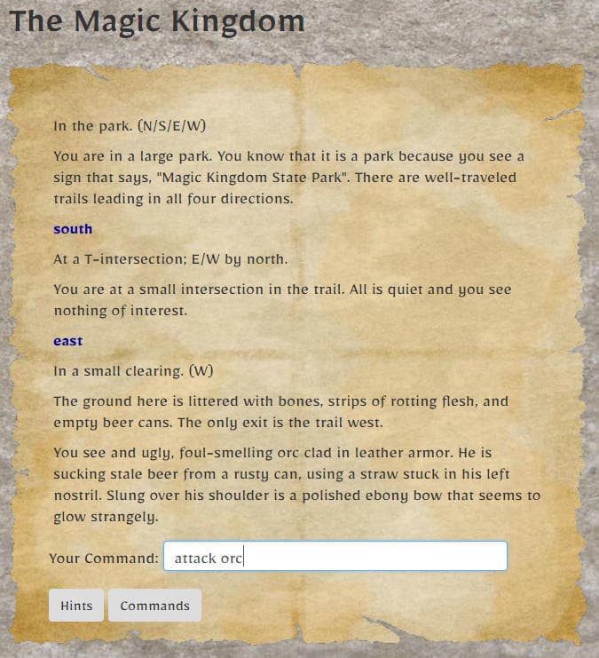 Screenshot of Eamon Remastered